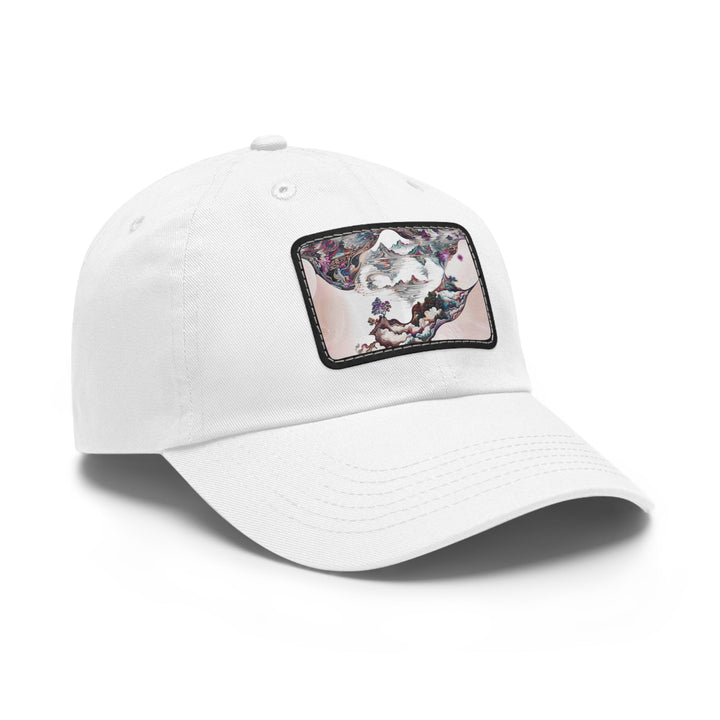 Surreal Vortex Landscape - Dad Hat - Hats - g(0D·IO) - White / Black patch - Rectangle - One size