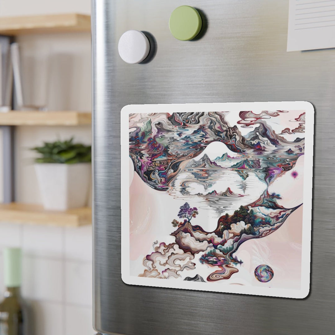 Surreal Vortex Landscape - Die-cut Magnet - Home Decor - g(0D·IO) - 6 × 6" - Die-Cut - 1 pc