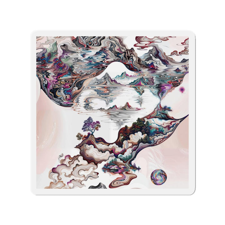 Surreal Vortex Landscape - Die-cut Magnet - Home Decor - g(0D·IO) - 5" x 5" - Die-Cut - 1 pc