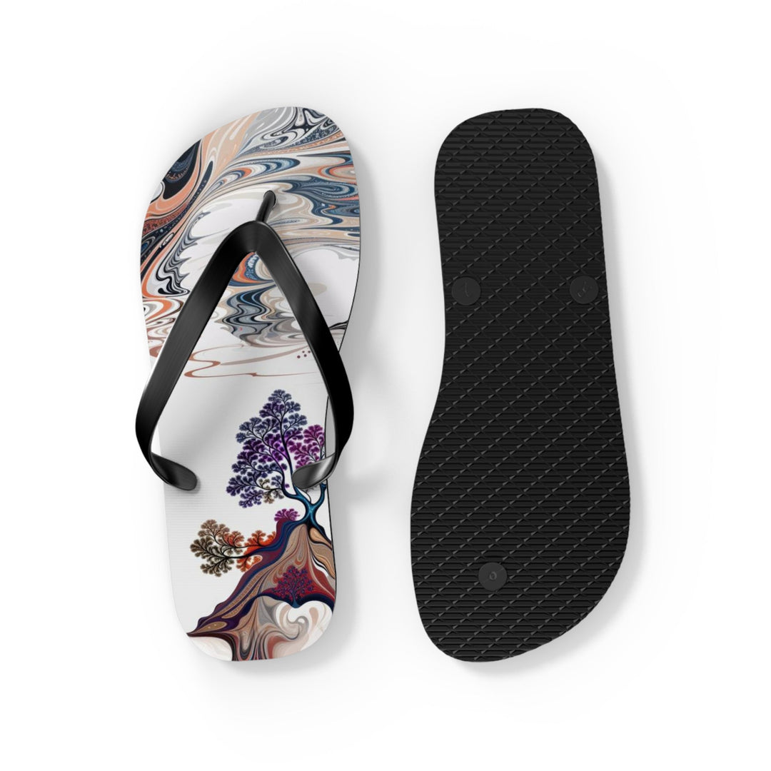 Surreal Vortex Landscape - Flip Flops - Shoes - g(0D·IO) - XL - Black sole -