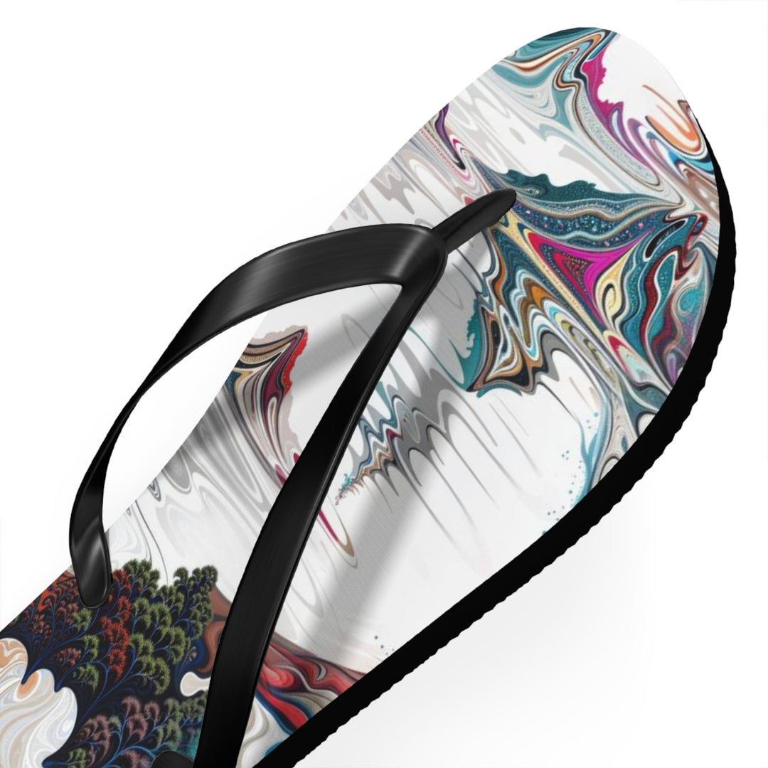 Surreal Vortex Landscape - Flip Flops - Shoes - g(0D·IO) - XL - Black sole -