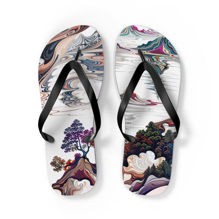 Surreal Vortex Landscape - Flip Flops - Shoes - g(0D·IO) - L - Black sole -