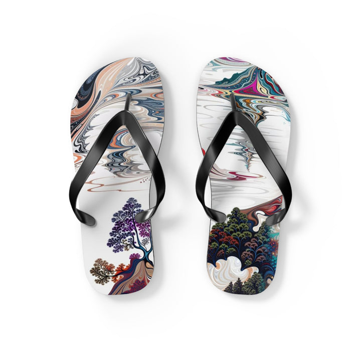 Surreal Vortex Landscape - Flip Flops - Shoes - g(0D·IO) - S - Black sole -