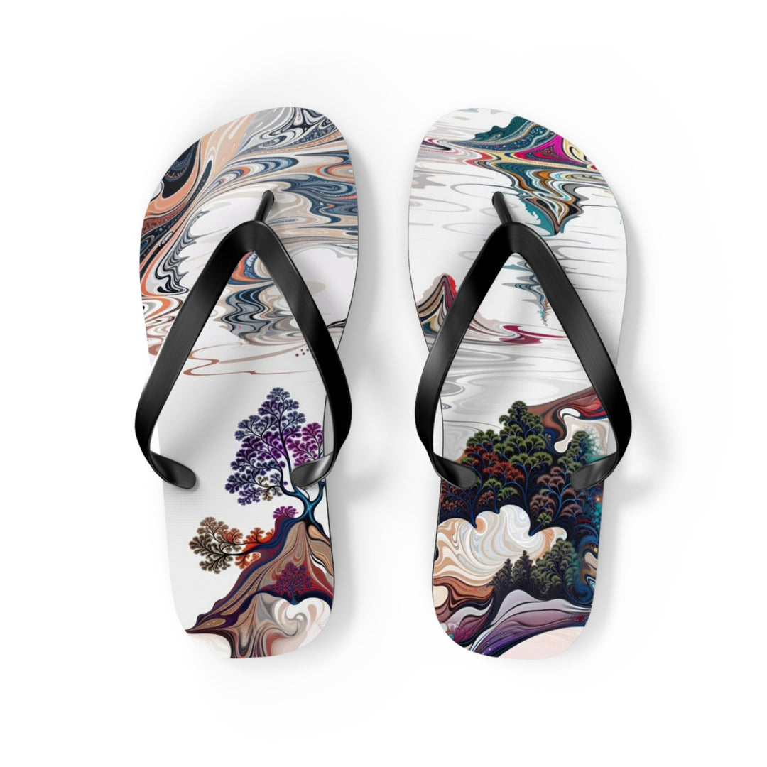 Surreal Vortex Landscape - Flip Flops - Shoes - g(0D·IO) - M - Black sole -