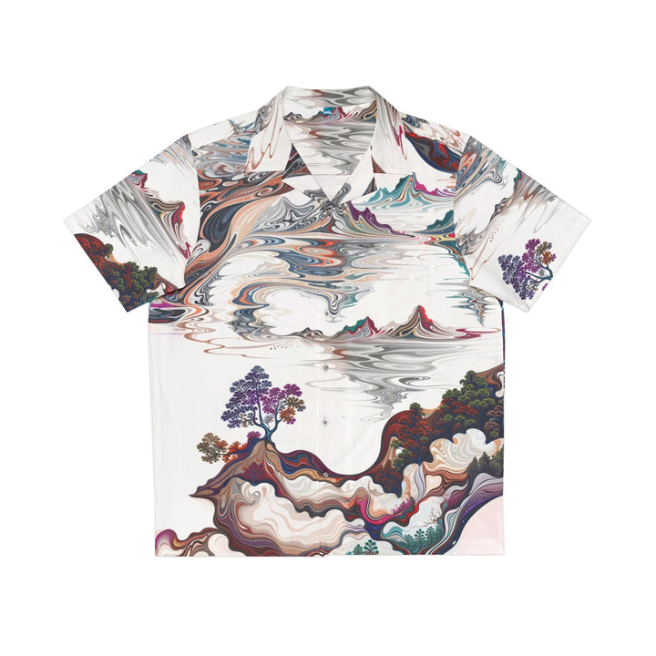 Surreal Vortex Landscape - Men's Hawaiian Shirt - All Over Prints - g(0D·IO) - S - White -