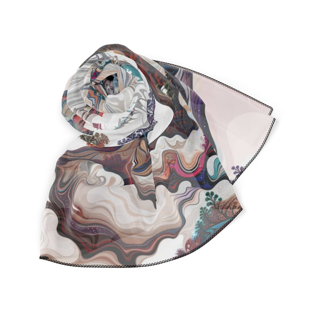 Surreal Vortex Landscape - Poly Scarf - Accessories - g(0D·IO) - Poly chiffon - 50" × 50" -