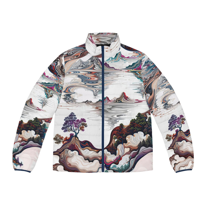 Surreal Vortex Landscape - Puffer Jacket - All Over Prints - g(0D·IO) - S - Dark blue zipper -