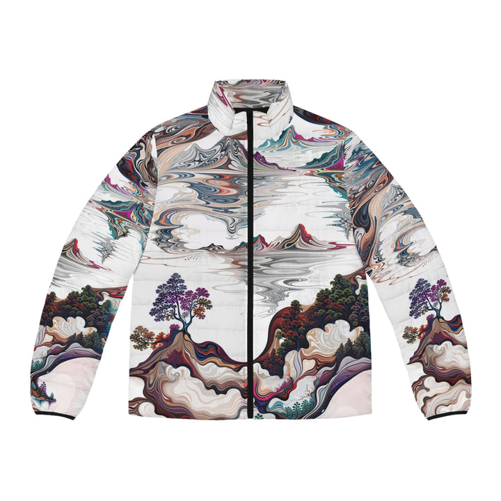 Surreal Vortex Landscape - Puffer Jacket - All Over Prints - g(0D·IO) - S - Black zipper -