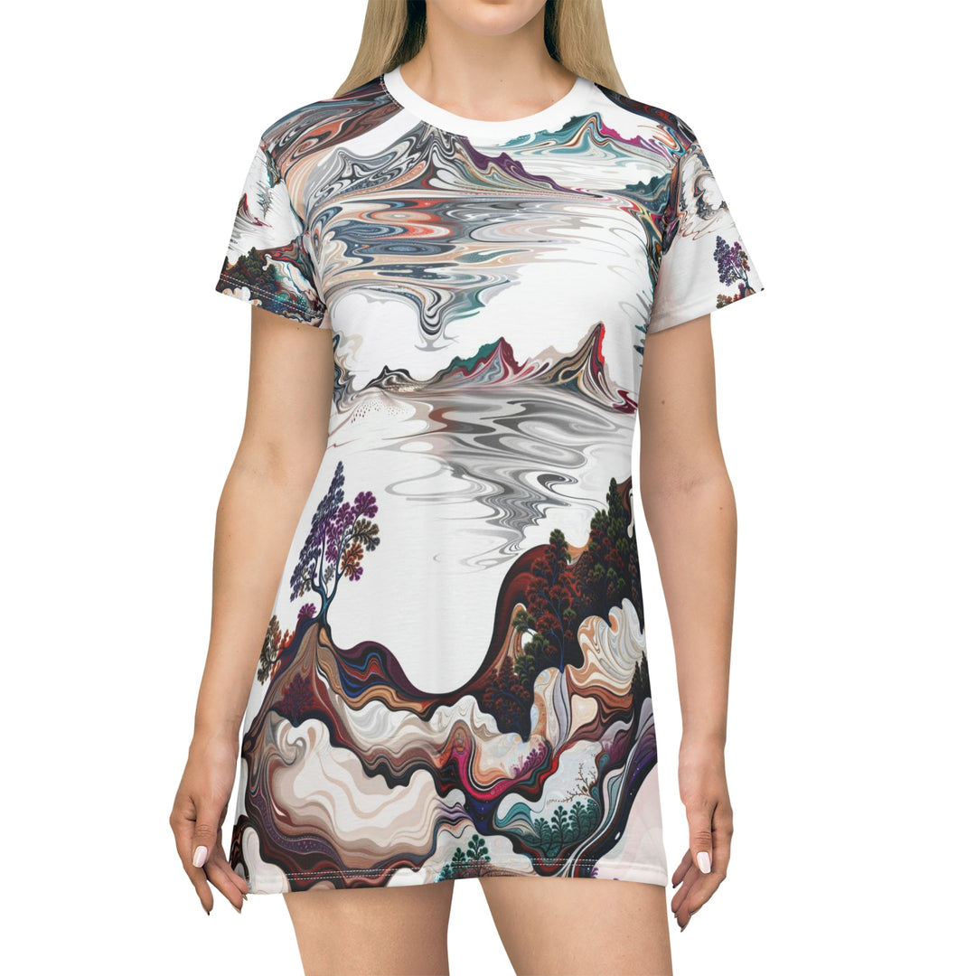 Surreal Vortex Landscape - T-Shirt Dress - All Over Prints - g(0D·IO) - XS - -