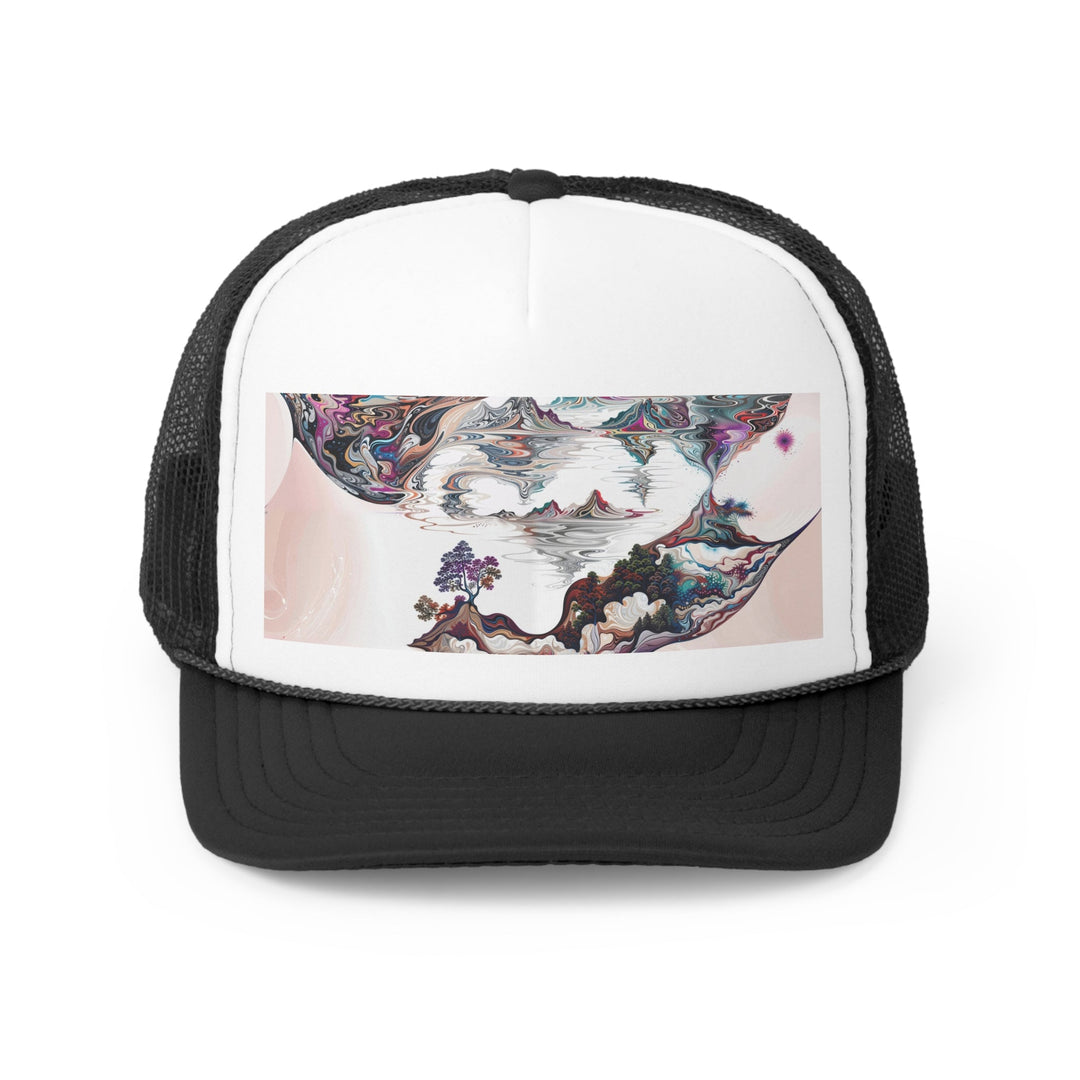 Surreal Vortex Landscape - Trucker Hat - Hats - g(0D·IO) - Black - One size -