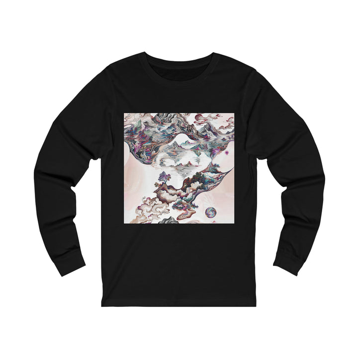 Surreal Vortex Landscape - Unisex Jersey Long Sleeve Tee - Long-sleeve - g(0D·IO) - S - Black -