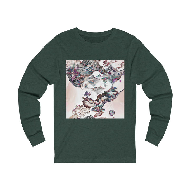 Surreal Vortex Landscape - Unisex Jersey Long Sleeve Tee - Long-sleeve - g(0D·IO) - S - Heather Forest -