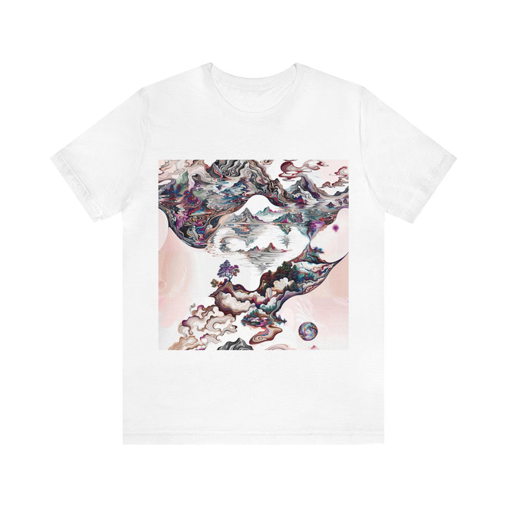 Surreal Vortex Landscape - Unisex Jersey Short Sleeve Tee - T-Shirt - g(0D·IO) - White - S -