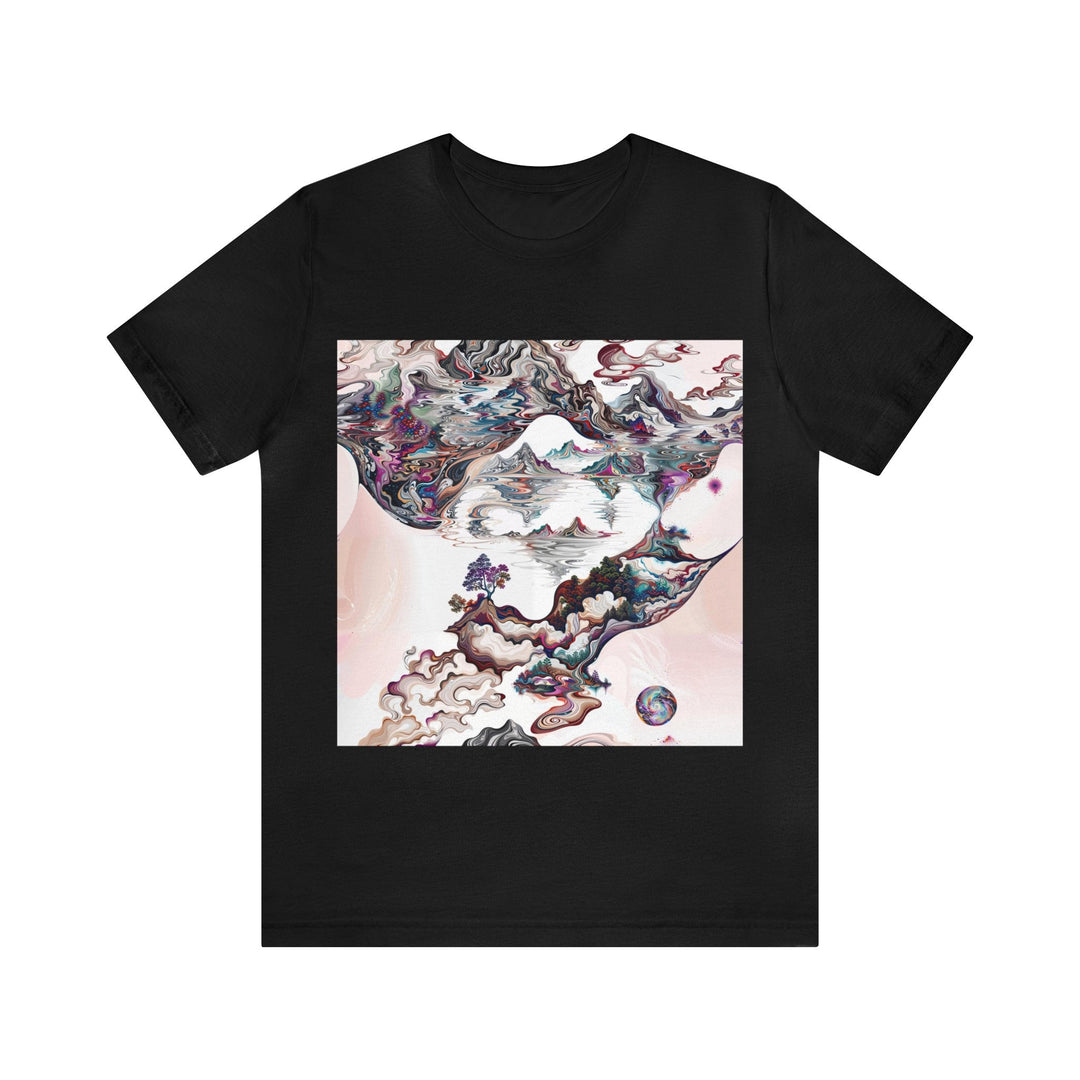 Surreal Vortex Landscape - Unisex Jersey Short Sleeve Tee - T-Shirt - g(0D·IO) - Black - S -