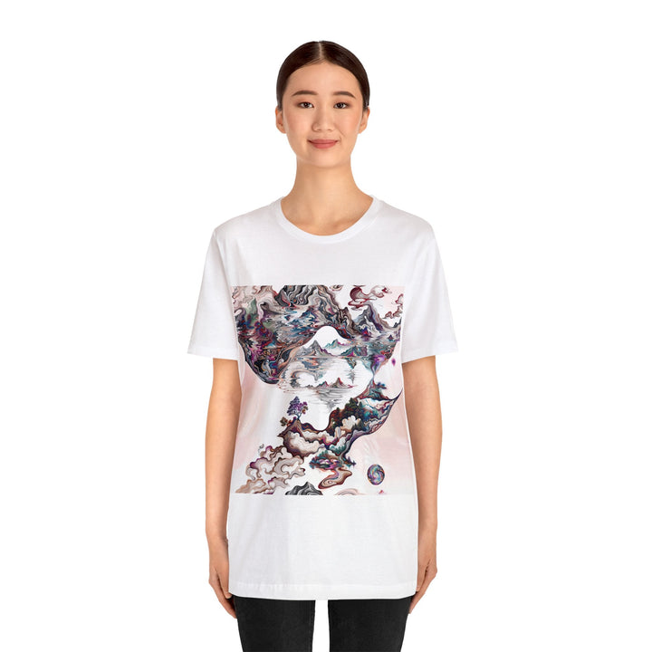 Surreal Vortex Landscape - Unisex Jersey Short Sleeve Tee - T-Shirt - g(0D·IO) - Black - S -