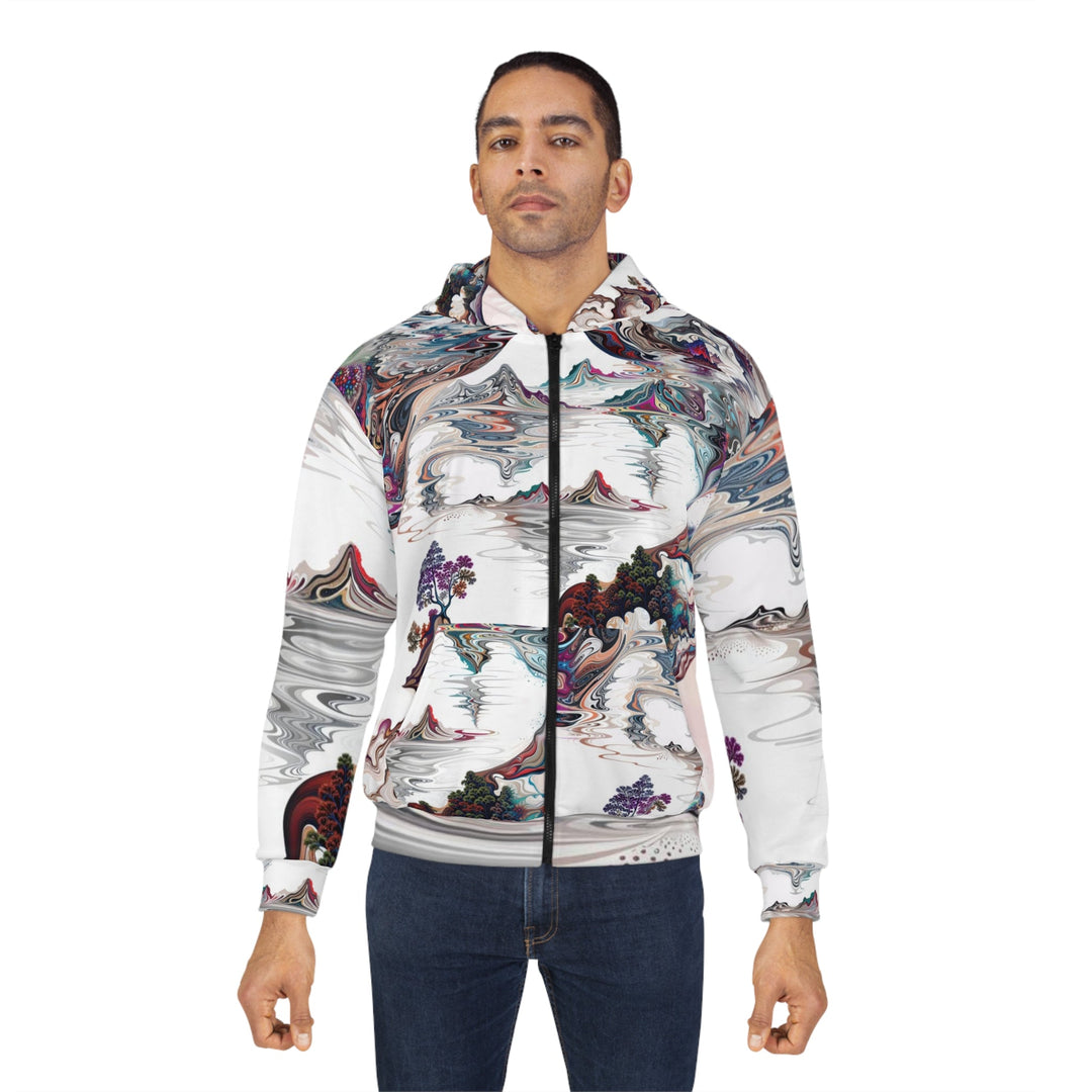 Surreal Vortex Landscape - Unisex Zip Hoodie - All Over Prints - g(0D·IO) - XS - -