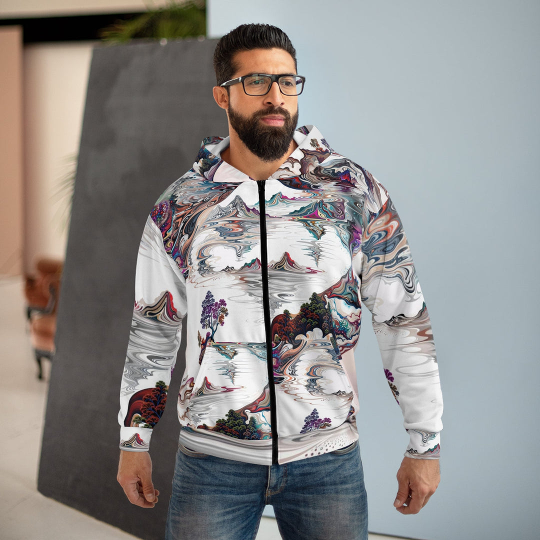 Surreal Vortex Landscape - Unisex Zip Hoodie - All Over Prints - g(0D·IO) - XS - -