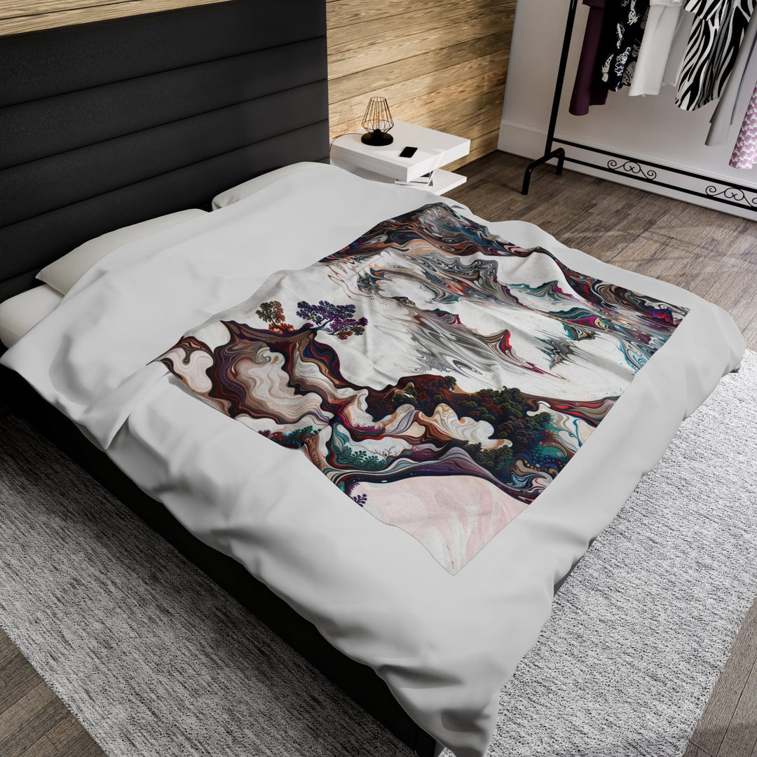 Surreal Vortex Landscape - Velveteen Plush Blanket - All Over Prints - g(0D·IO) - 30" × 40" - -