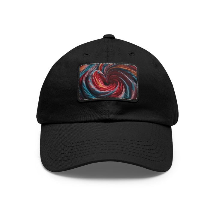 Swirling Color Vortex - Dad Hat - Hats - g(0D·IO) - Black / Black patch - Rectangle - One size