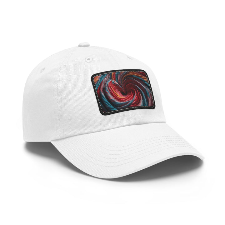 Swirling Color Vortex - Dad Hat - Hats - g(0D·IO) - White / Black patch - Rectangle - One size