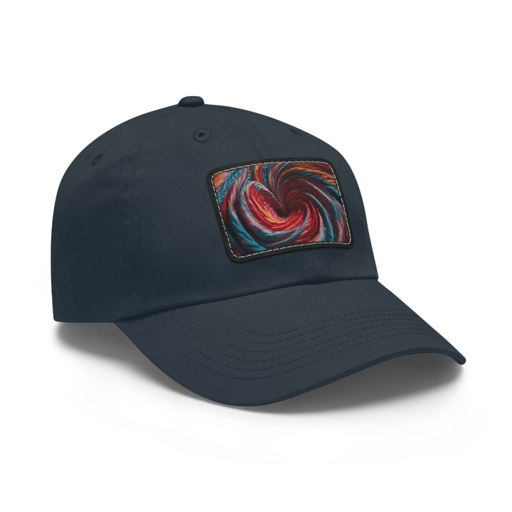 Swirling Color Vortex - Dad Hat - Hats - g(0D·IO) - White / Black patch - Rectangle - One size