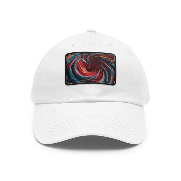Swirling Color Vortex - Dad Hat - Hats - g(0D·IO) - White / Black patch - Rectangle - One size