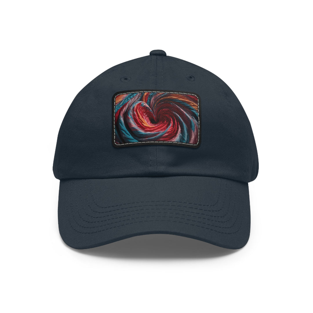 Swirling Color Vortex - Dad Hat - Hats - g(0D·IO) - Navy / Black patch - Rectangle - One size