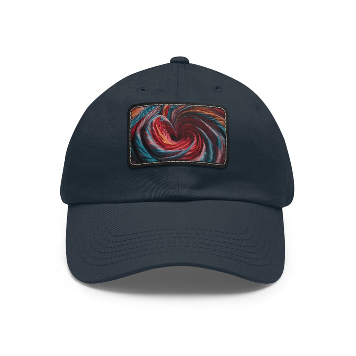 Swirling Color Vortex - Dad Hat - Hats - g(0D·IO) - Navy / Black patch - Rectangle - One size