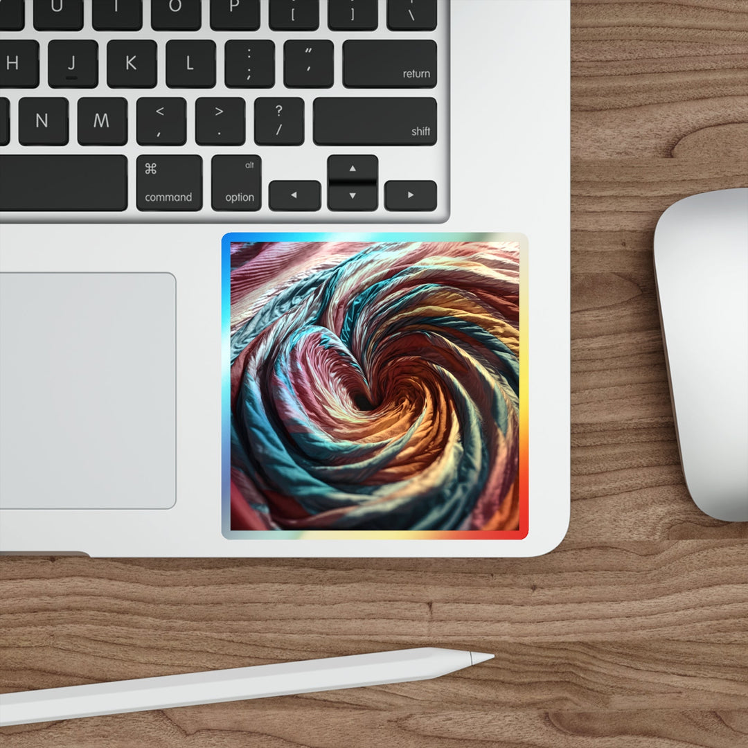 Swirling Color Vortex - Holographic Die-Cut Sticker - Paper products - g(0D·IO) - 5" × 5" - Die-Cut - Holographic
