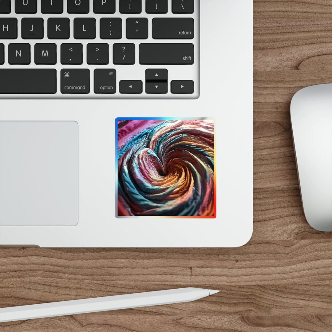 Swirling Color Vortex - Holographic Die-Cut Sticker - Paper products - g(0D·IO) - 5" × 5" - Die-Cut - Holographic