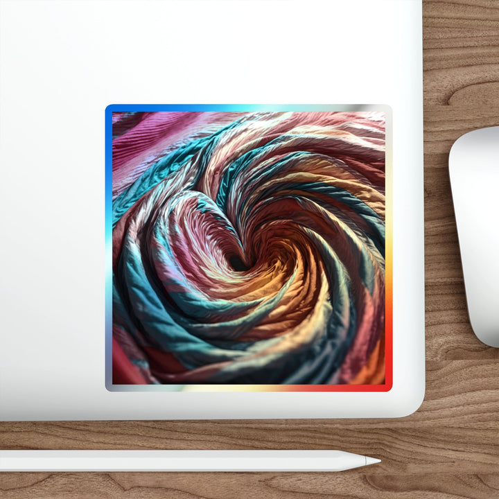 Swirling Color Vortex - Holographic Die-Cut Sticker - Paper products - g(0D·IO) - 5" × 5" - Die-Cut - Holographic