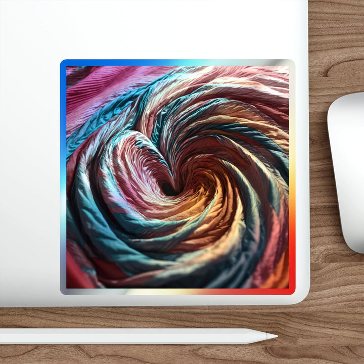 Swirling Color Vortex - Holographic Die-Cut Sticker - Paper products - g(0D·IO) - 5" × 5" - Die-Cut - Holographic