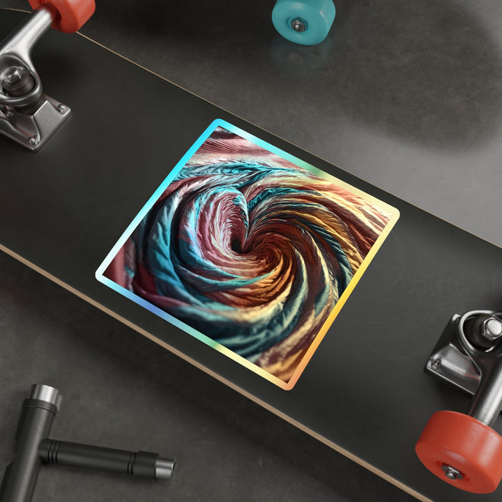 Swirling Color Vortex - Holographic Die-Cut Sticker - Paper products - g(0D·IO) - 5" × 5" - Die-Cut - Holographic