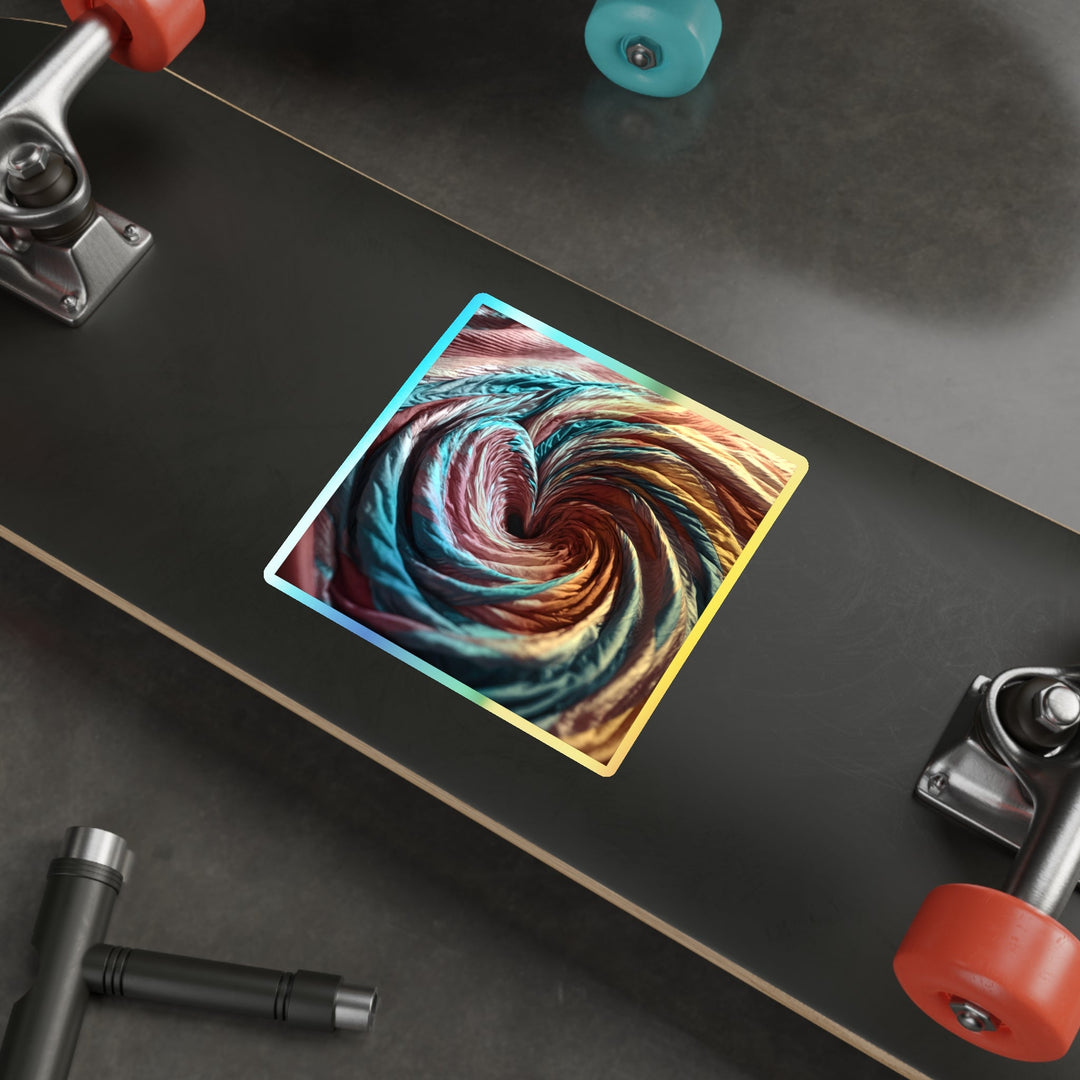 Swirling Color Vortex - Holographic Die-Cut Sticker - Paper products - g(0D·IO) - 5" × 5" - Die-Cut - Holographic