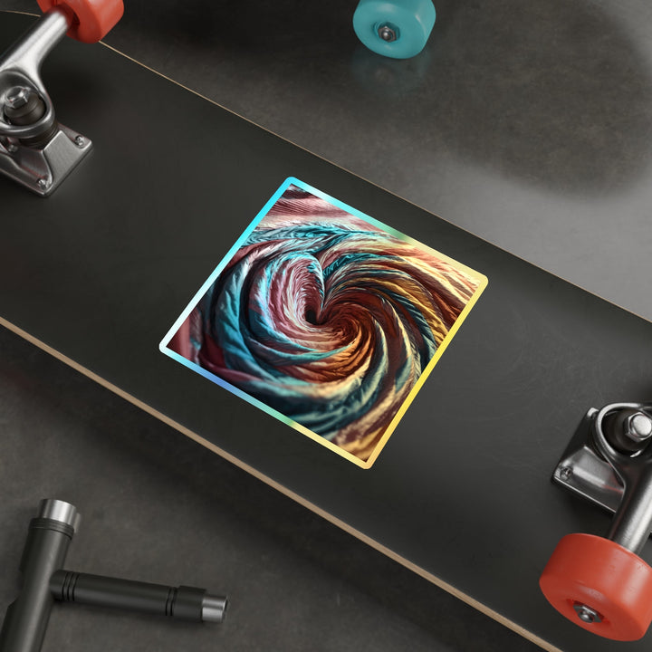 Swirling Color Vortex - Holographic Die-Cut Sticker - Paper products - g(0D·IO) - 5" × 5" - Die-Cut - Holographic