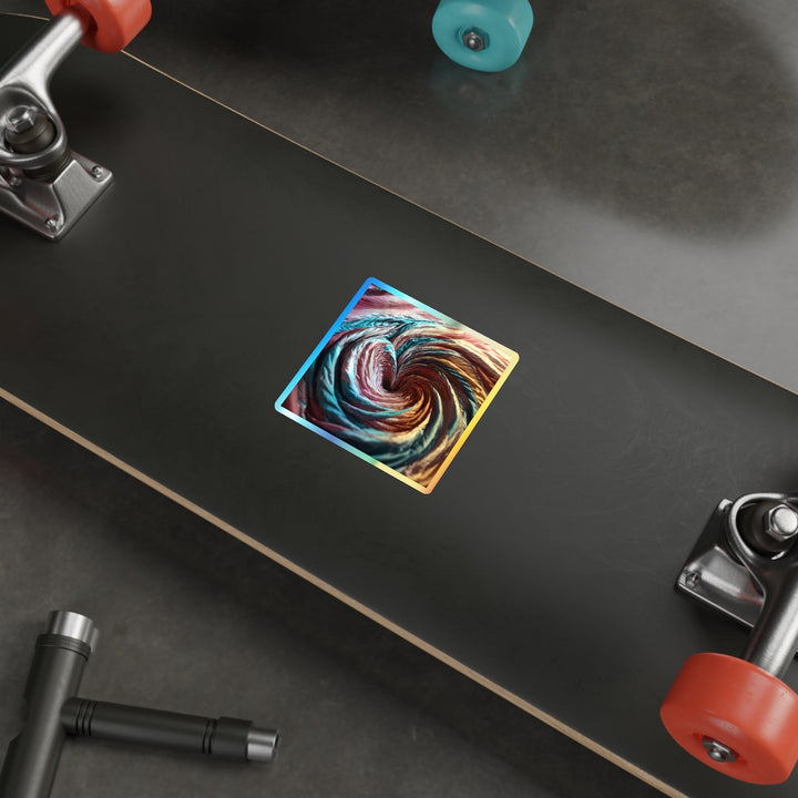 Swirling Color Vortex - Holographic Die-Cut Sticker - Paper products - g(0D·IO) - 5" × 5" - Die-Cut - Holographic