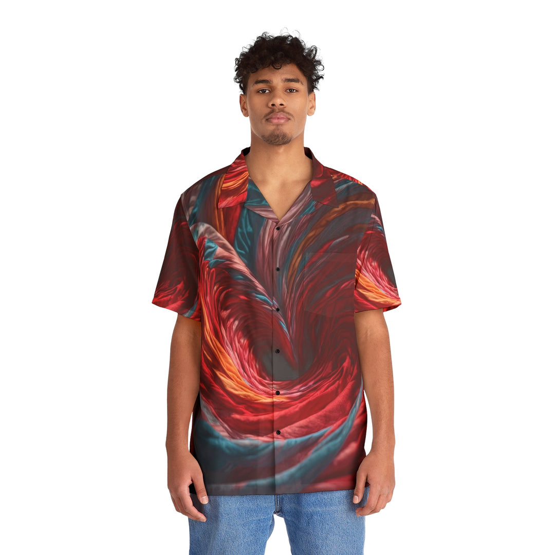 Swirling Color Vortex - Men's Hawaiian Shirt - All Over Prints - g(0D·IO) - S - Black -
