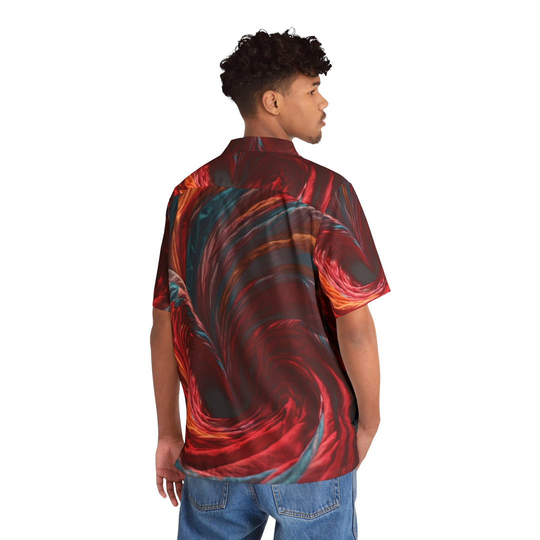 Swirling Color Vortex - Men's Hawaiian Shirt - All Over Prints - g(0D·IO) - S - Black -