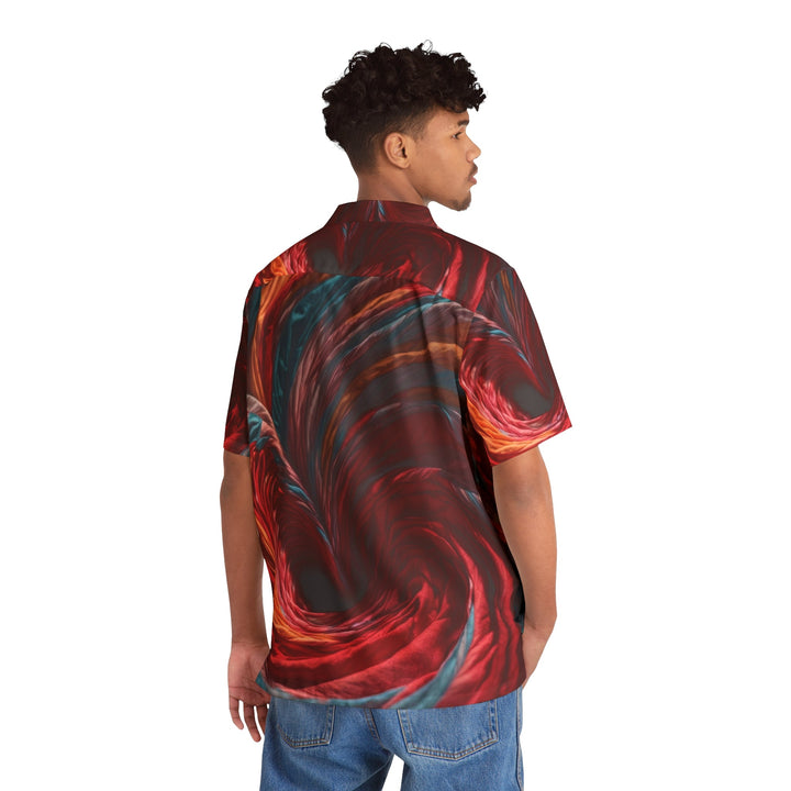 Swirling Color Vortex - Men's Hawaiian Shirt - All Over Prints - g(0D·IO) - S - Black -
