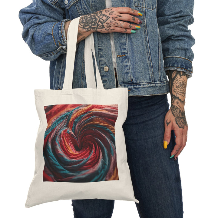 Swirling Color Vortex - Natural Tote Bag - Bags - g(0D·IO) - 15" x 16" - Natural -