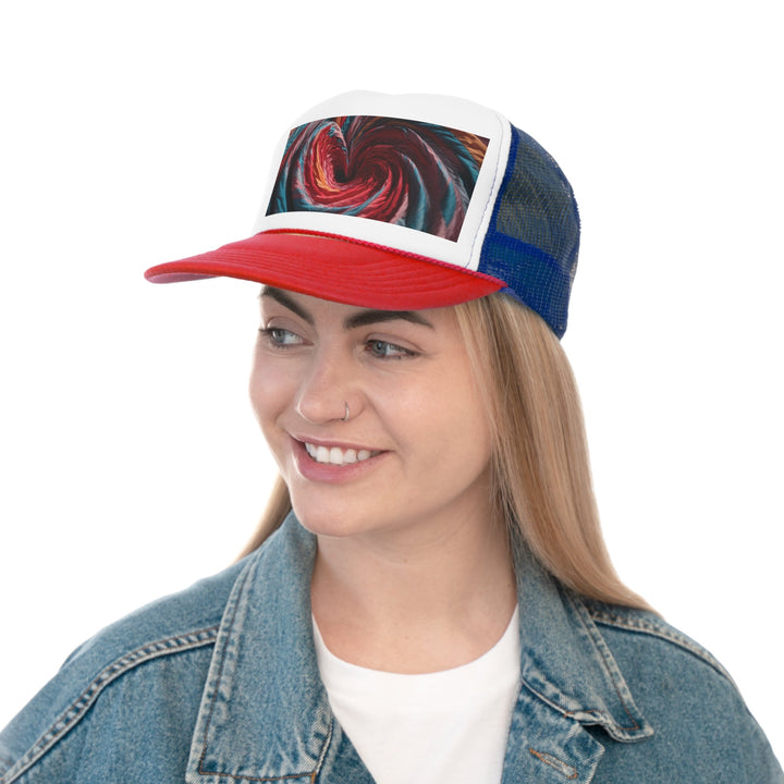 Swirling Color Vortex - Trucker Hat - Hats - g(0D·IO) - Pink - One size -