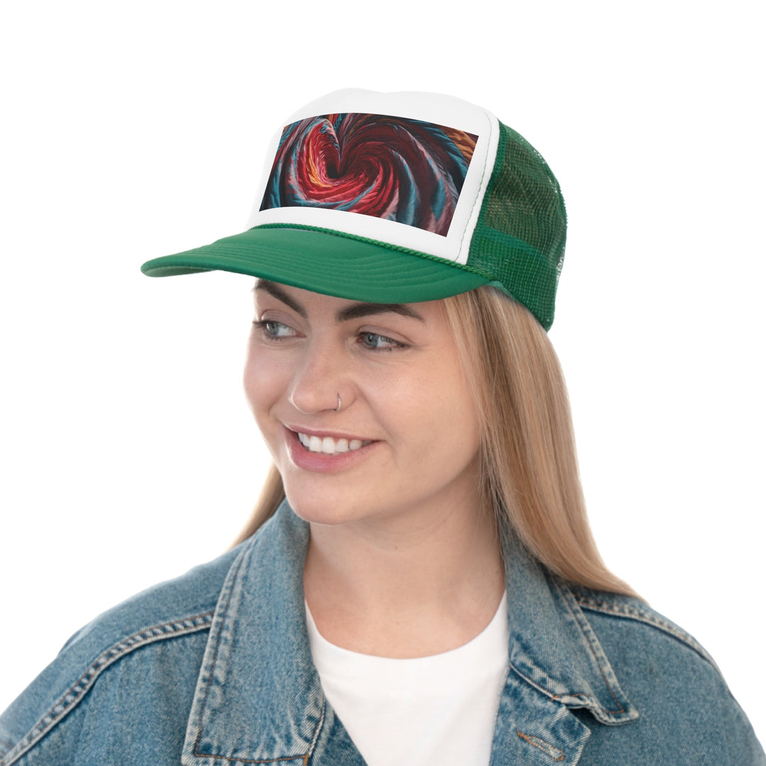 Swirling Color Vortex - Trucker Hat - Hats - g(0D·IO) - Pink - One size -