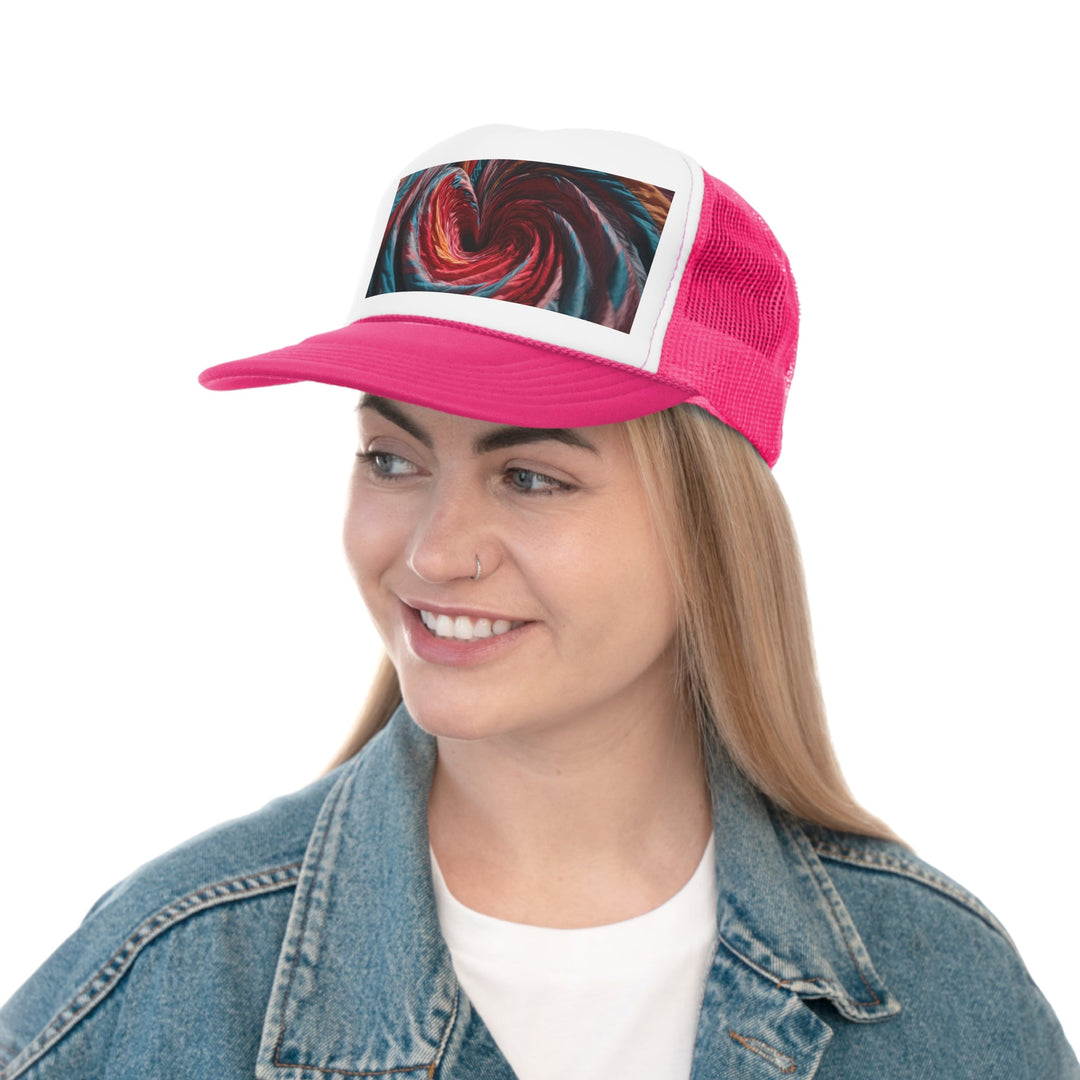 Swirling Color Vortex - Trucker Hat - Hats - g(0D·IO) - Pink - One size -