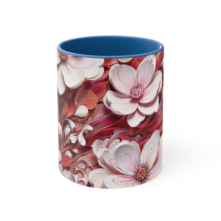 Swirling Floral Abundance - Accent Coffee Mug - Mug - g(0D·IO) - Blue - 11oz -