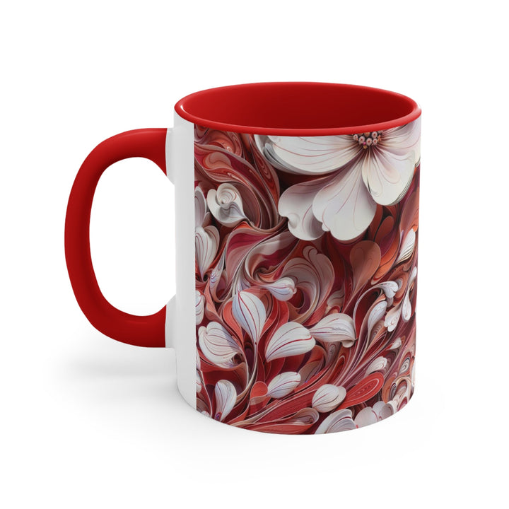 Swirling Floral Abundance - Accent Coffee Mug - Mug - g(0D·IO) - Pink - 11oz -