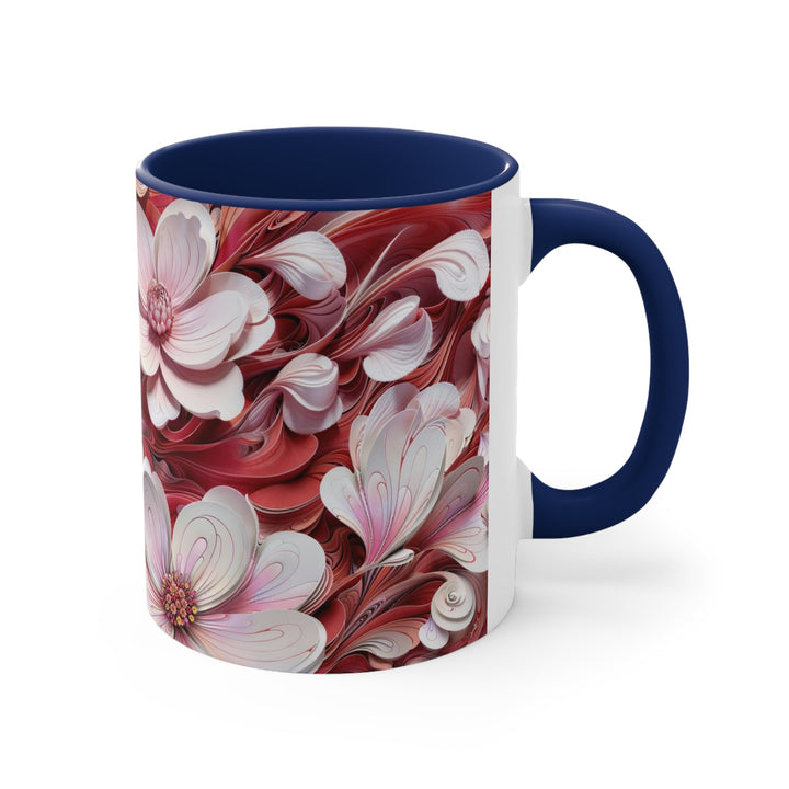 Swirling Floral Abundance - Accent Coffee Mug - Mug - g(0D·IO) - Pink - 11oz -