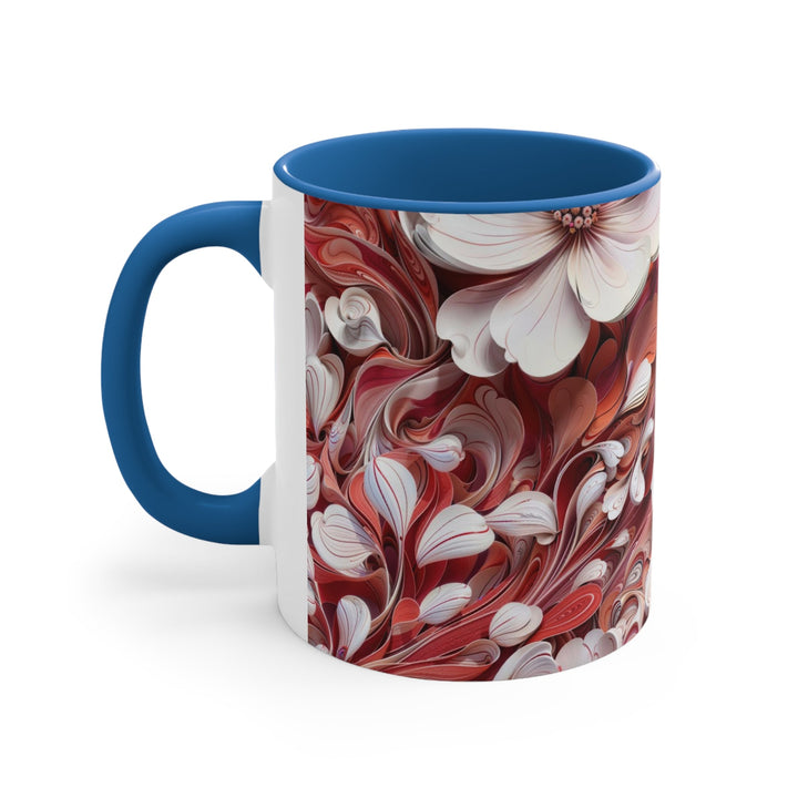 Swirling Floral Abundance - Accent Coffee Mug - Mug - g(0D·IO) - Pink - 11oz -