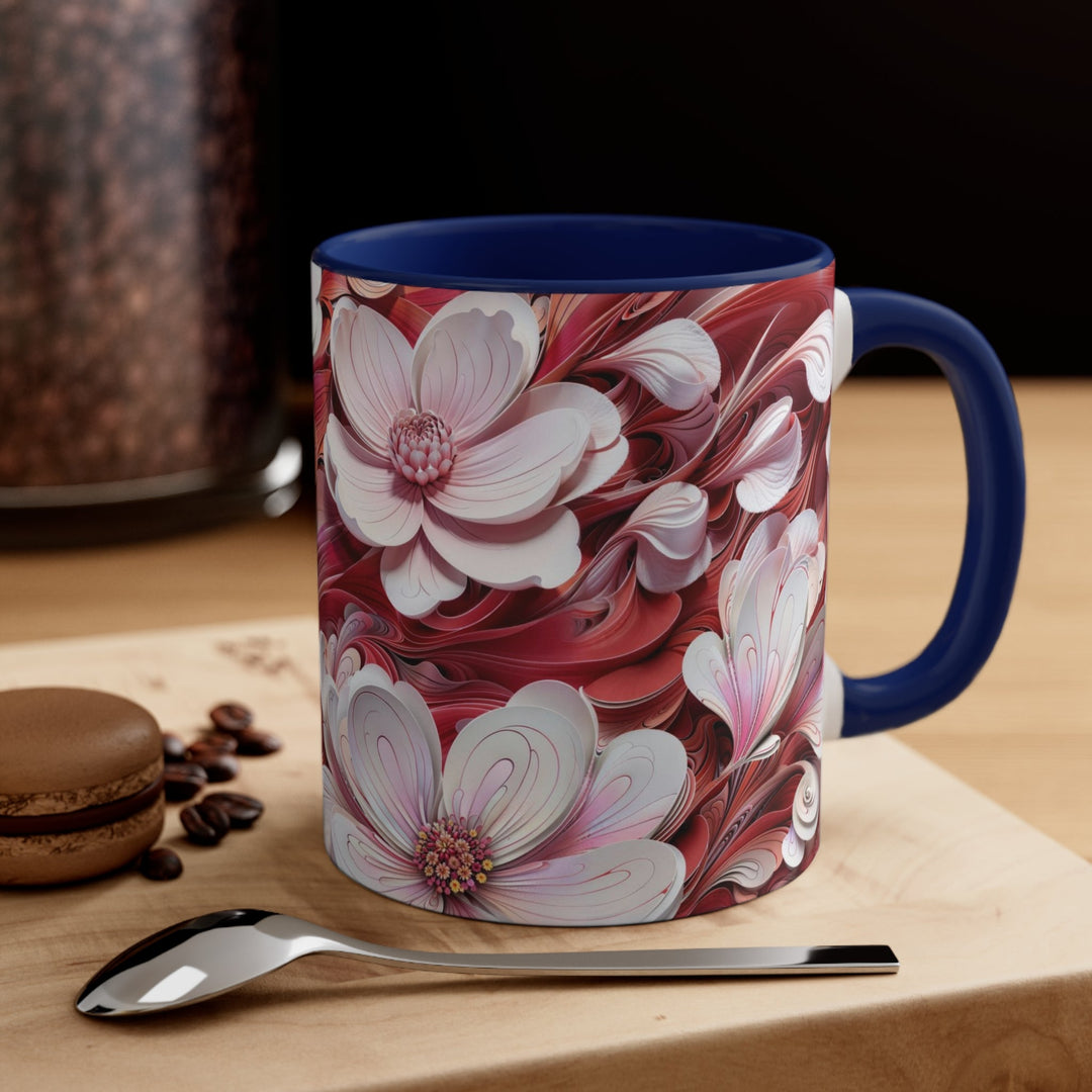 Swirling Floral Abundance - Accent Coffee Mug - Mug - g(0D·IO) - Pink - 11oz -