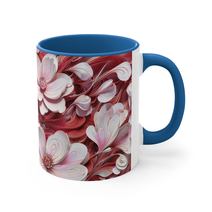 Swirling Floral Abundance - Accent Coffee Mug - Mug - g(0D·IO) - Pink - 11oz -