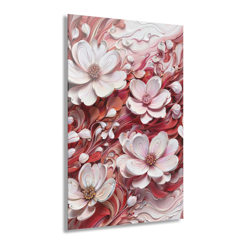 Swirling Floral Abundance - Acrylic Prints (French Cleat Hanging) - Home Decor - g(0D·IO) - 24" x 36" (Vertical) - 0.25'' -
